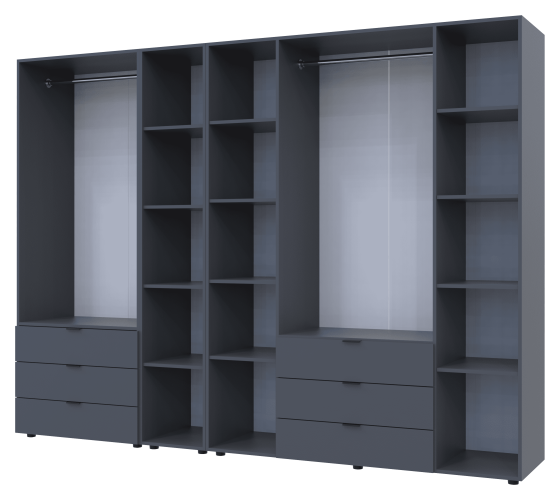 Комплект шаф для одягу Doros Гелар (3 шт.) 270,7х49,5х203,4 см Графіт (DRS-011157) Львів