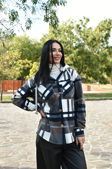 Жіноча тепла флісова сорочка "Delta" оптом | Норма 46-48, Шоколадний Київ - фото 5