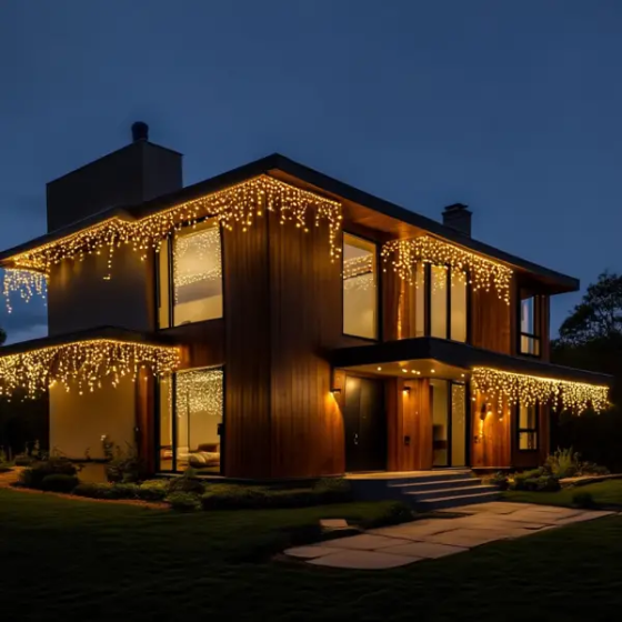 Вулична гірлянда Бахрома 50 м 840 LED чорний провід Жовтий 50MBY Київ