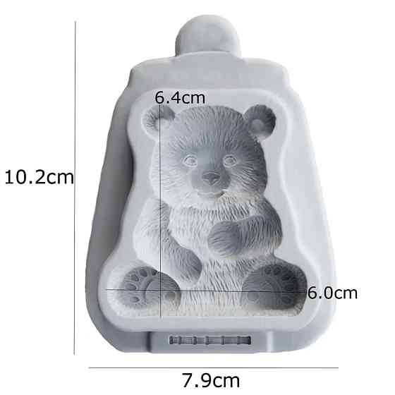 Силиконовый молд Панда 102 на 79 мм серый Киев