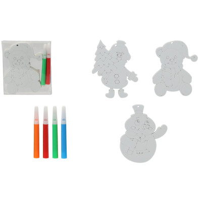 Ялинкова іграшка Chomik Комплект прикрас для розфарбовування 3шт 10см та фломас (5900779897120_1) Вінниця - фото 6