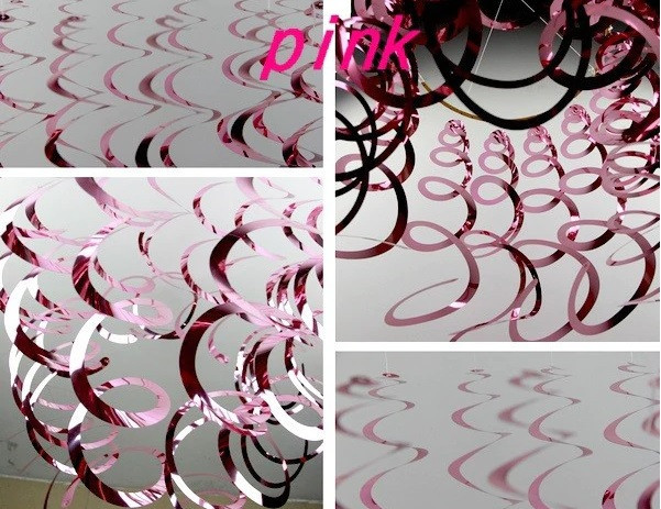 Дождик гирлянда под потолок 6 полосочек 70 см розовый Киев - изображение 3