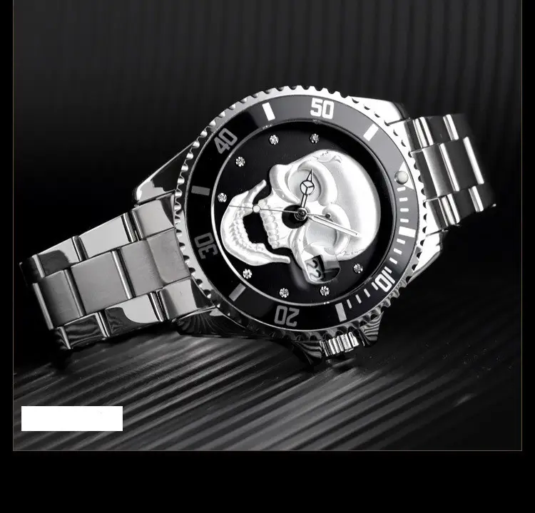 Часы мужские наручные с черепом Skmei 9195 (Серебристые) Винница - изображение 4