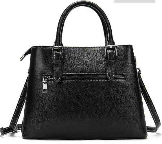 Класична жіноча сумка в шкірі флотар Чорна (Vintage) Київ