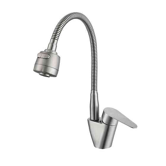 Смеситель для кухни с гибким изливом  WEZER POD4D-04 сатин Киев