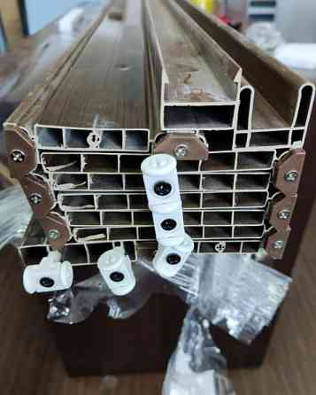 Двері гармошка полуостекленная 1020х2030х10мм ДУБ темний №4 Дніпро