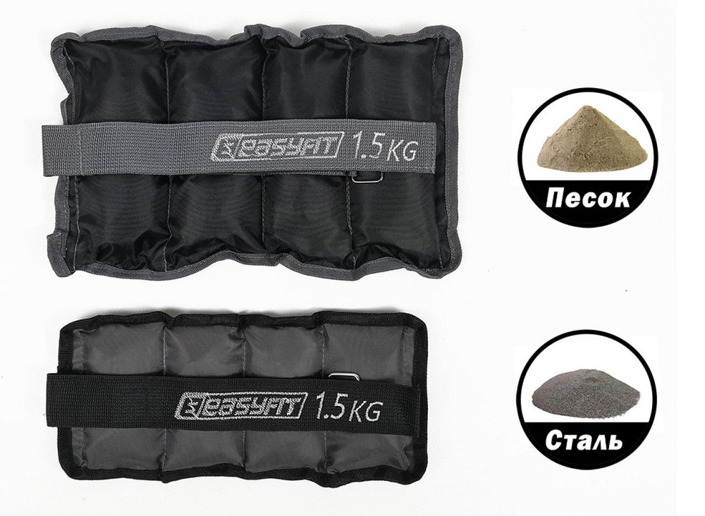 EasyFit Обтяжувачі для ніг та рук з металом EasyFit Metal 1,5 кг (пара) Коломыя - изображение 4