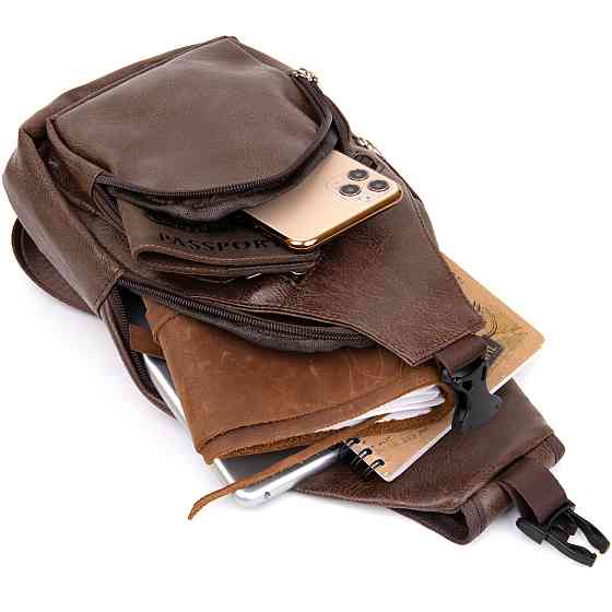 Сумка кросс боди смарт из кожзама Коричневая (Vintage) Киев