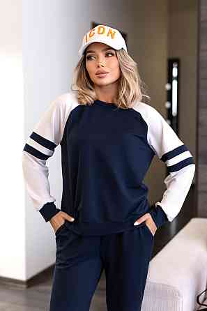 Прогулянковий костюм у спортивному стилі "Marvin" | Норма і батал Темно-синій, 54-56 Київ