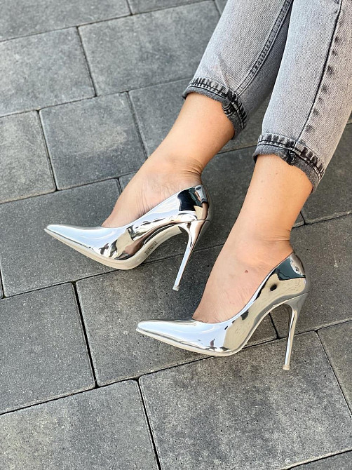 Comer Туфлі жіночі COMER срібні еко-лак каблук 11см 36р (4789) Коломыя - изображение 3