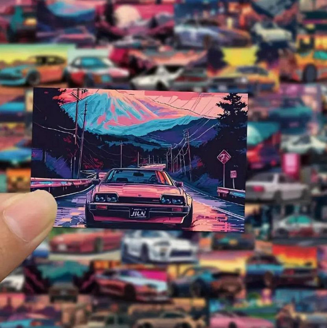 Стикеры ретро гонки, автомобили. Водонепроницаемые виниловые наклейки, авто стикерпак, наклейки гоно Киев - изображение 1