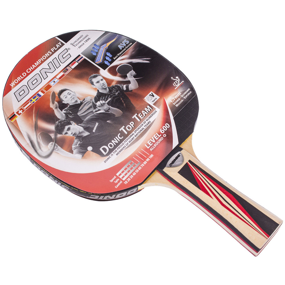 Ракетка настольный теннис Donic Top Team Level 600 Вишнёвое - изображение 1