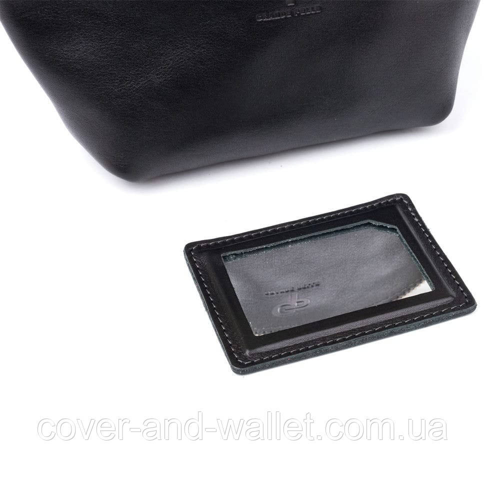 Модна жіноча шкіряна косметичка чорного кольору Grande Pelle 805610 Київ - фото 3
