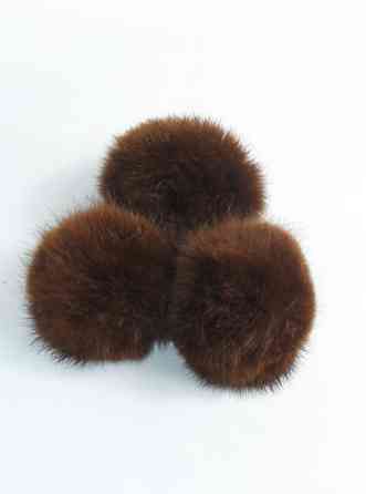 Меховой бубон на шапку из кролика 7-8 см Коричневый Харьков