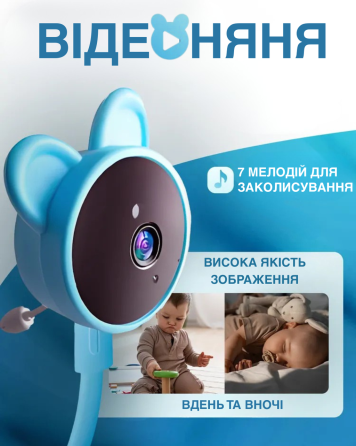 Відеоняня Baby Monitor з гнучким кріпленням підключенням до смартфону Wifi/Bluetooth датчик звуку, руху, нічне бачення і колискові Київ