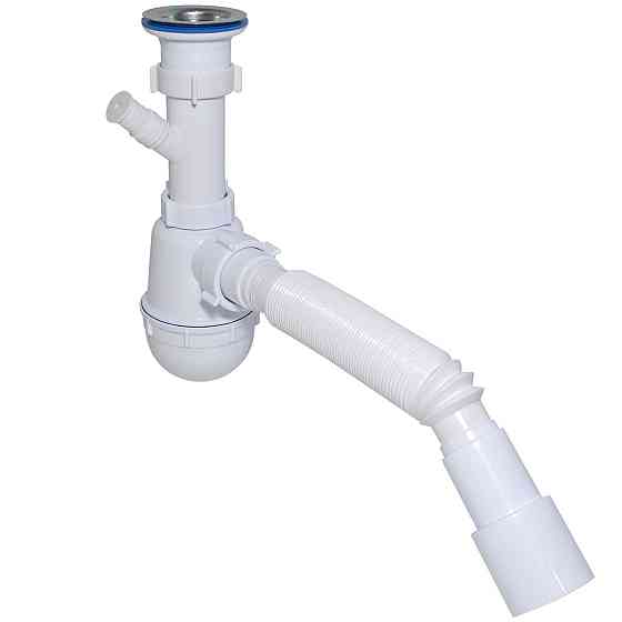Сифон Waterstal А-40059 для мийки 1 1/2" з відведенням під пральну машину Київ