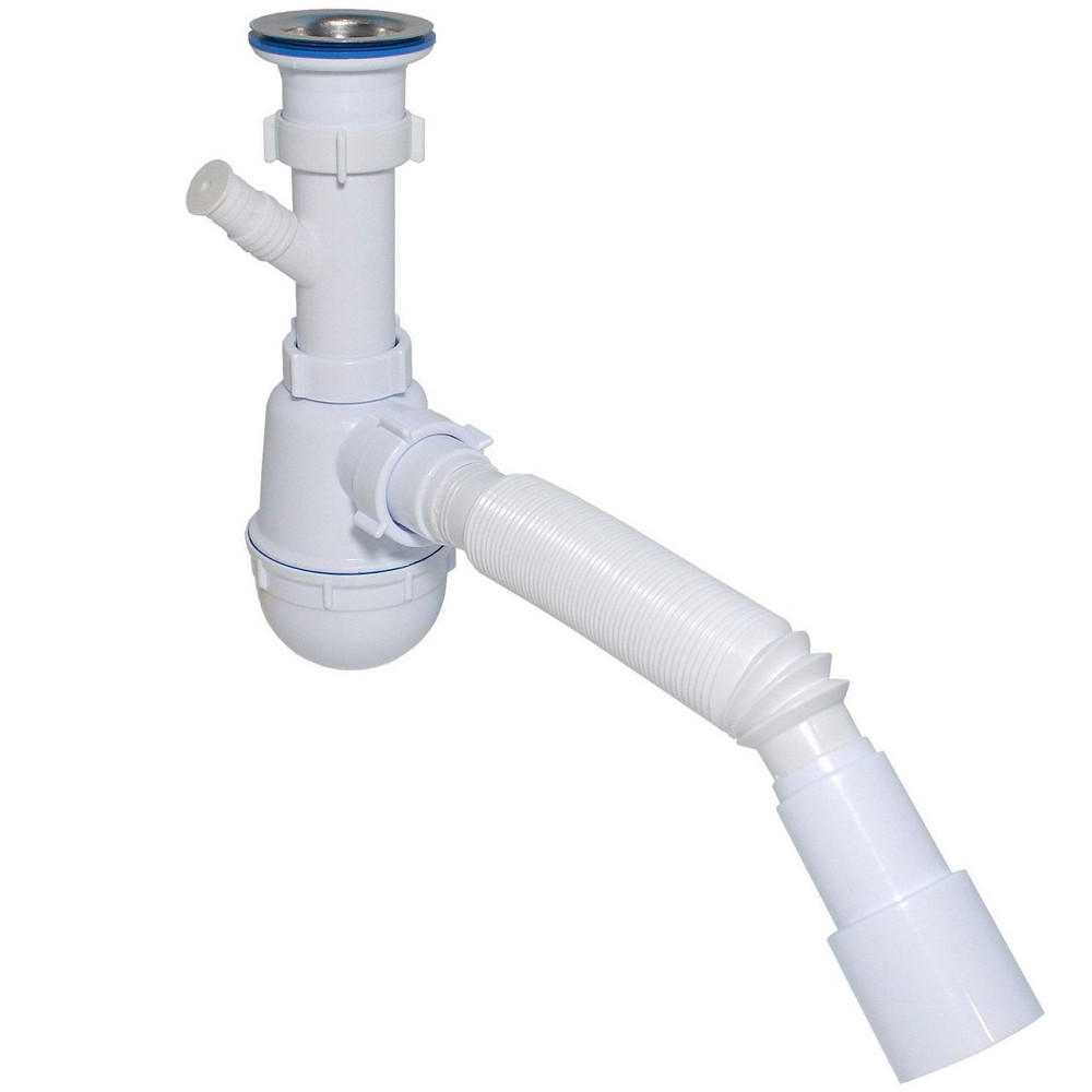 Сифон Waterstal А-40059 для мийки 1 1/2" з відведенням під пральну машину Київ - фото 1