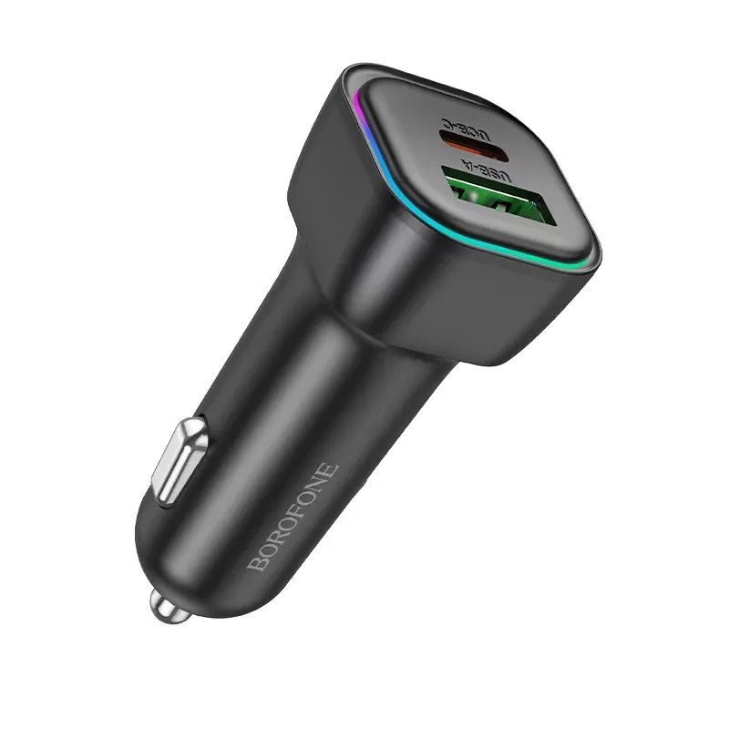 Автомобільний зарядний пристрій BOROFONE BZ28A Trophie PD30W+QC3.0 car charger Black Одеса - фото 3