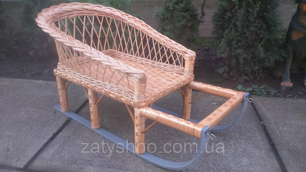 Санки плетеные детские со спинкой Киев - изображение 2