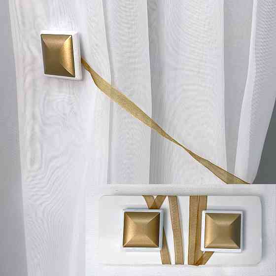 Магниты для штор и гардин Квадрат двусторонние набор 2 шт Бронзовый с белым (81-136) Киев