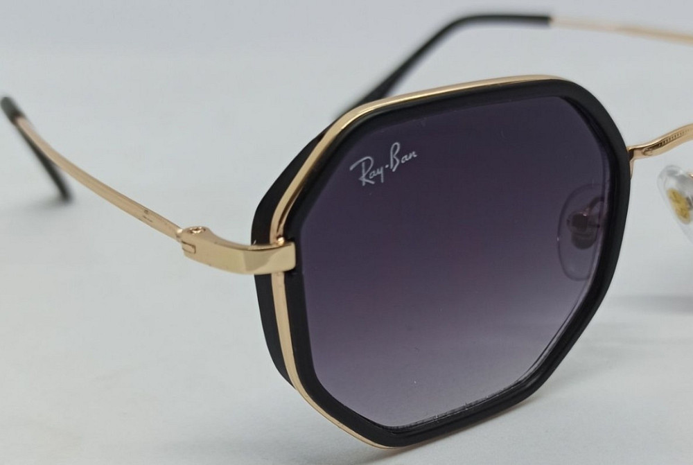 Брендовые очки унисекс серо фиолетовый градиент в золотом металле. Киев - изображение 5