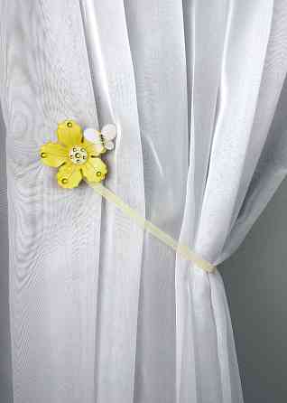 Магніти для штор і гардин Весна набір 2 шт Жовтий з білим (81-316) Київ