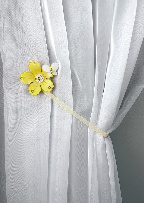 Магниты для штор и гардин Весна набор 2 шт Желтый с белым (81-316) Киев - изображение 4