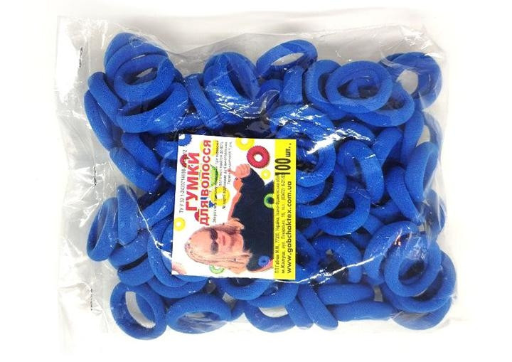 Гумки для волосся безшовні синя 100 шт Київ - фото 1