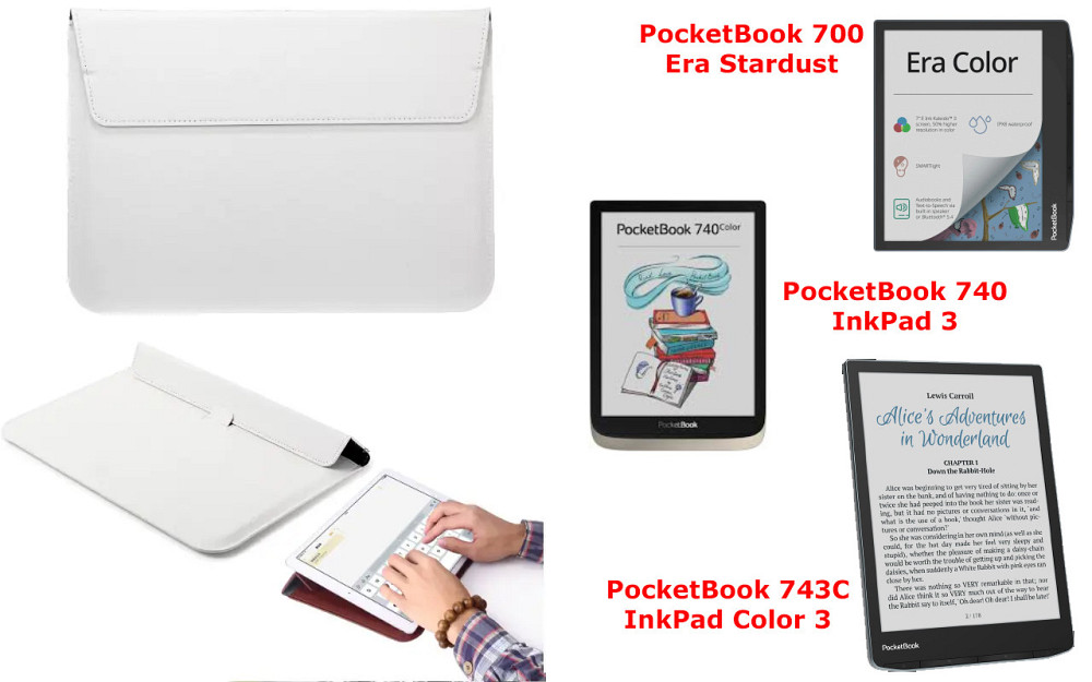 Чехол-конверт VitoCase для PocketBook 700, 740, 743, с функцией подставки для книги Белый Киев - изображение 1