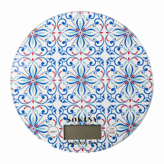 Кухонні ваги до 5 кг електронні на батарейках Синій SK-19023BL Київ