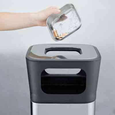 Контейнер для сміття JAH квадратный з попільничкою Срібний металік 25 л (6331) Вінниця