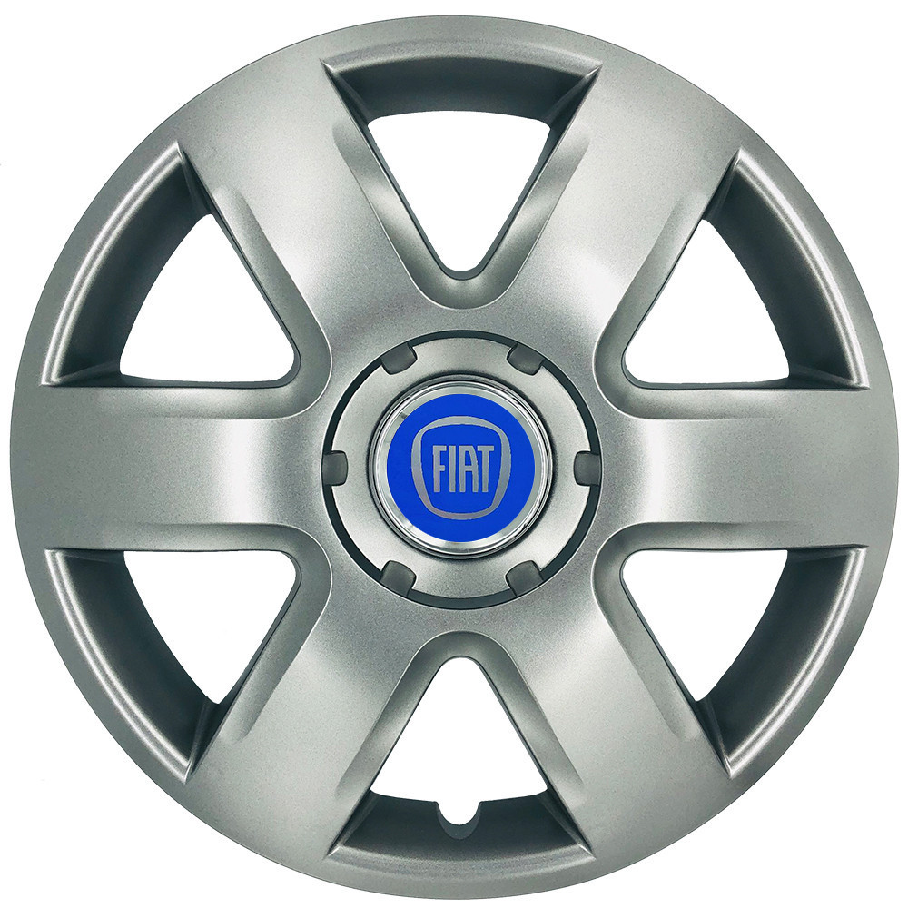 Автомобільні модельні ковпаки R15 Fiat (синій) 337 4шт, SJS, сріблясті Вінниця - фото 1