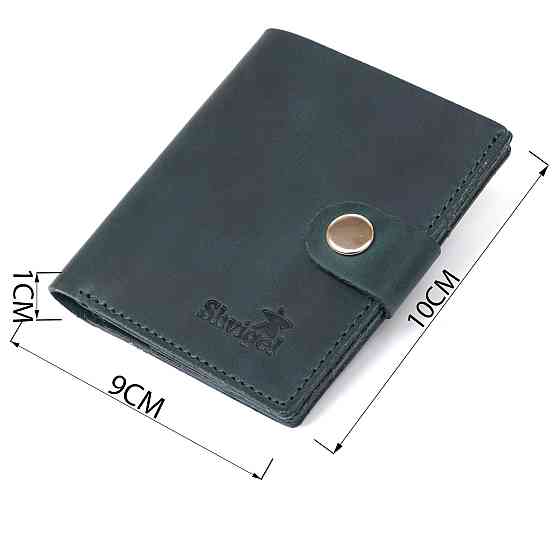 Компактне вінтажне портмоне Shvigel 16456 Зелений Київ