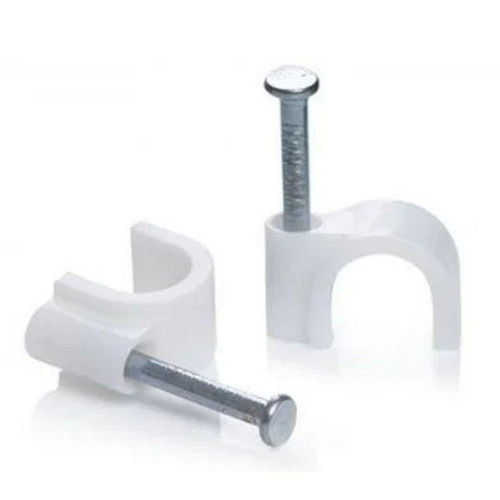 Кабельна кліпса кругла біла 22 мм (50 шт) Харків - фото 1