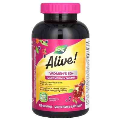 Мультивітамін Nature&apos;s Way Мультивітаміни для жінок 50+, смак ягід, Alive! Women&apos;&apos;s 50+ Gummy Mu (NWY-11537) Вінниця