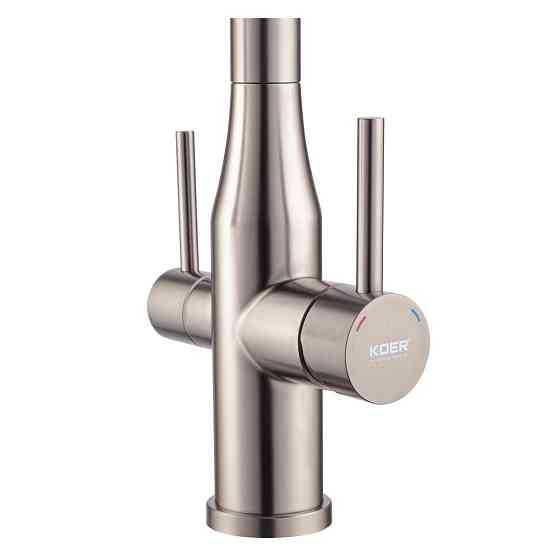 Смеситель для кухни Koer KI-72024-07 с выходом для питьевой воды (нерж. сталь) (KR5013) Киев