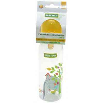 Бутылочка для кормления Baby Team с латексной соской, 250 мл 0+ желтый (1310_желтый) Винница