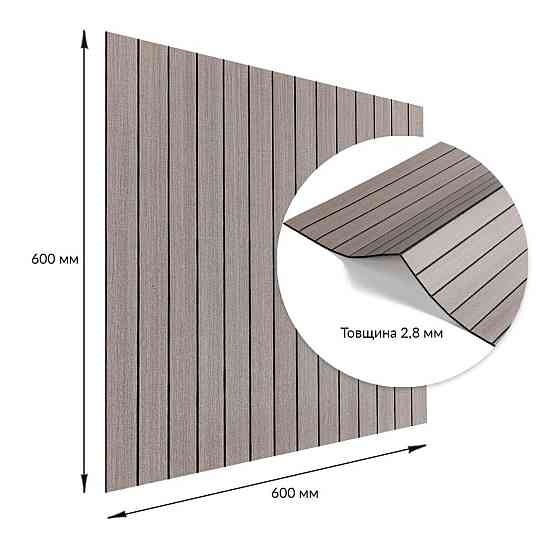 Покрытие виниловое самоклеющееся 3D рейки 600х600х2,8мм Дуб мокко SW-00002201 Днепр