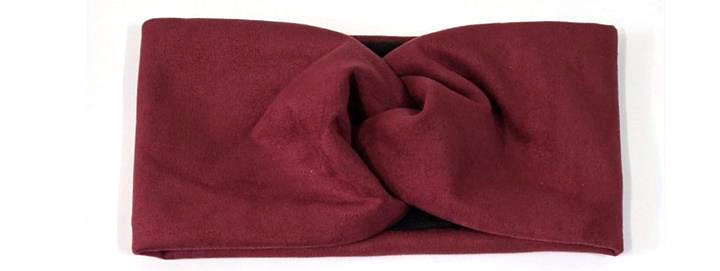Пов'язка жіноча замш із підкладкою бордова Київ - фото 1