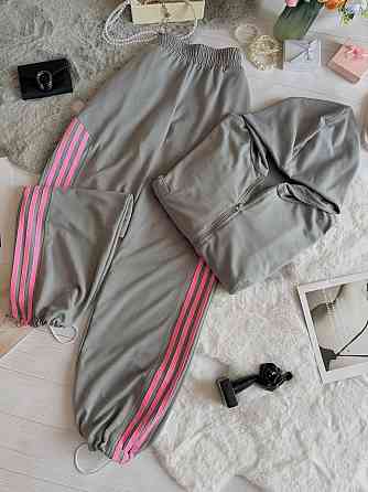 Жіночий стильний повсякденний костюм, двоколірний двонитка Сірий, 42/44 Одеса