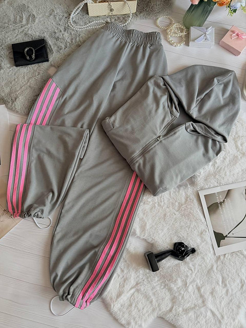 Женский стильный повседневный костюм двойка качественная двунить Серый, 42/44 Одесса - изображение 1