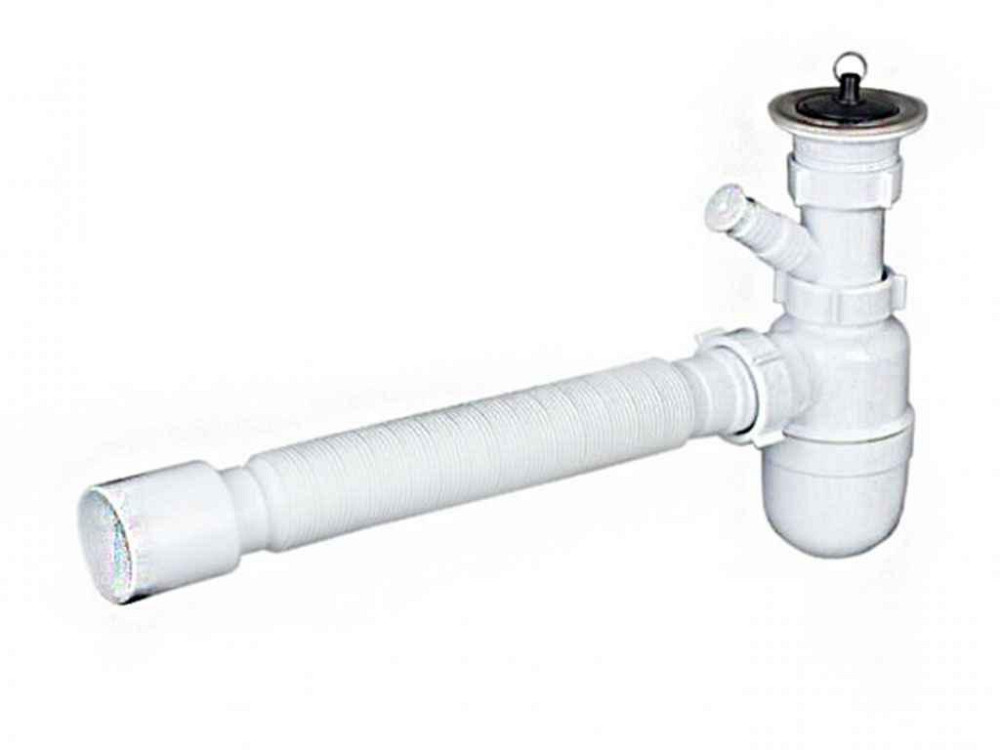 Сифон К0110 (Кухня) нерж. отвод п/м L=800мм d=50mm ТМ SOLO PLAST   Solmir Киев - изображение 1