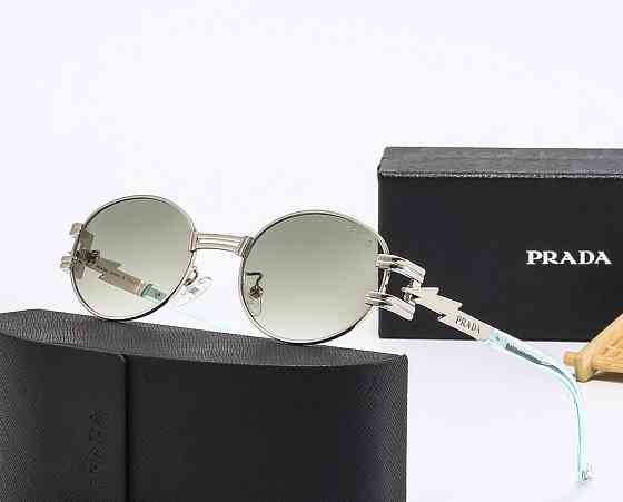Женские солнцезащитные овальные очки Pr (1702) silver Киев