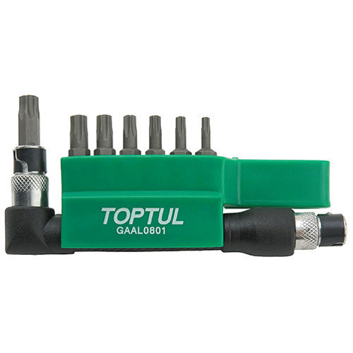 Набір біт TORX TOPTUL 1/4" T10H-T40H + Р-обр. перехідник 8ед. GAAL0801 Одеса - фото 1
