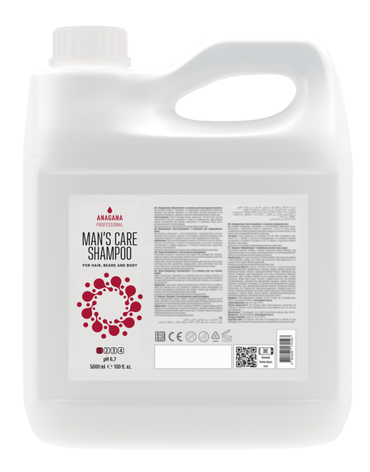 Шампунь Мужской уход для волос, бороды и тела MAN'S CARE SHAMPOO for hair, beard and body ANAGANA 5000 мл Киев - изображение 1