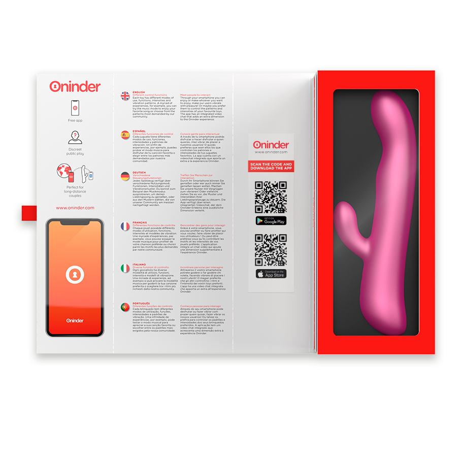 Смарт вибратор-кролик с подвижной головкой VIBRATION & ROTATION, розовый Oninder (Испания) Sex Aura Киев - изображение 7
