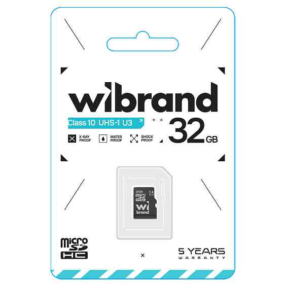Карта пам'яті microSDHC (UHS-1 U3) Wibrand 32Gb class 10 Київ