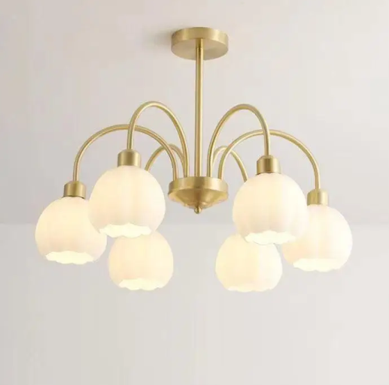 Світлодіодна люстра Тюльпан 5000 (Золота) на 6 плафонів Вінниця