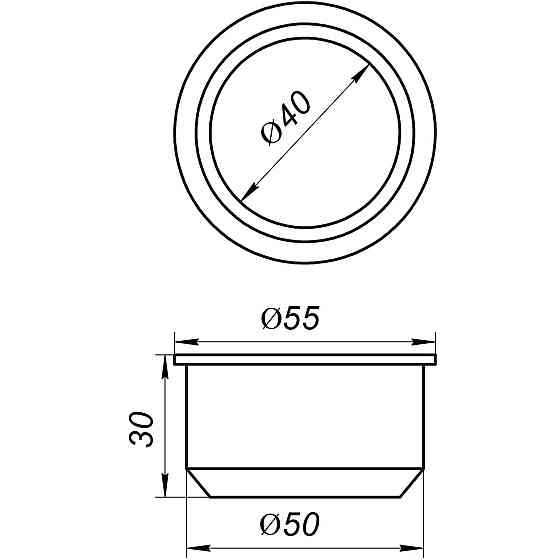 Редукция резиновая VSplast 50/40 (черная) (000022516) Киев
