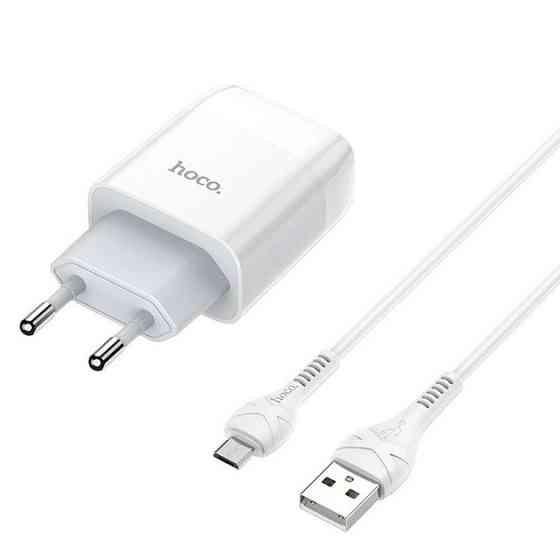 СЗУ сетевое зарядное устройство HOCO C73A 2USB/2.4A с кабелем для зарядки USB - MicroUSB Белый Каменец-Подольский
